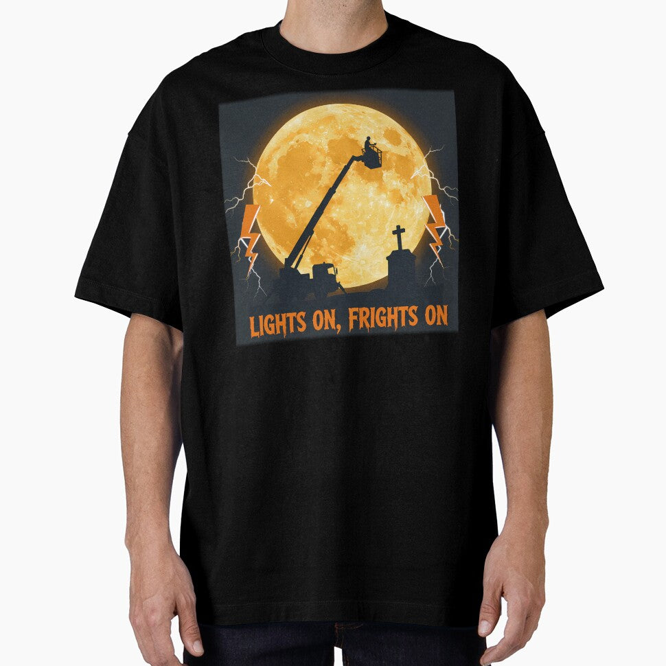 Lights On, Frights On – Funny Halloween Lineman Design (2) by InkoraLab