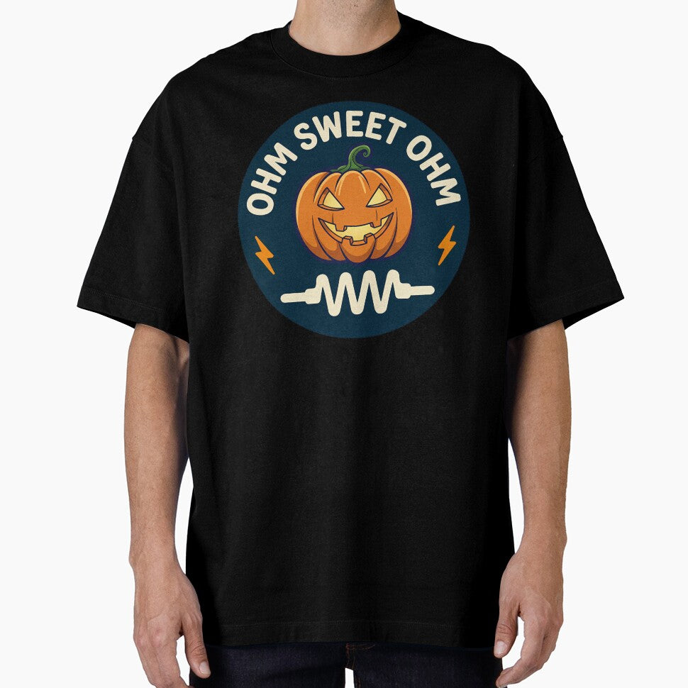 Ohm Sweet Ohm – Funny Halloween Lineman Pumpkin Design (2) by InkoraLab