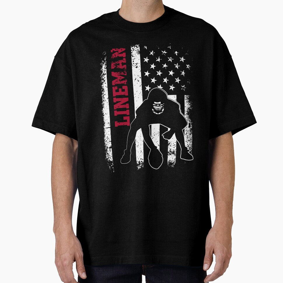 American Football Lineman Offensive Player Vintage US Flag by Get A Wear  Shop