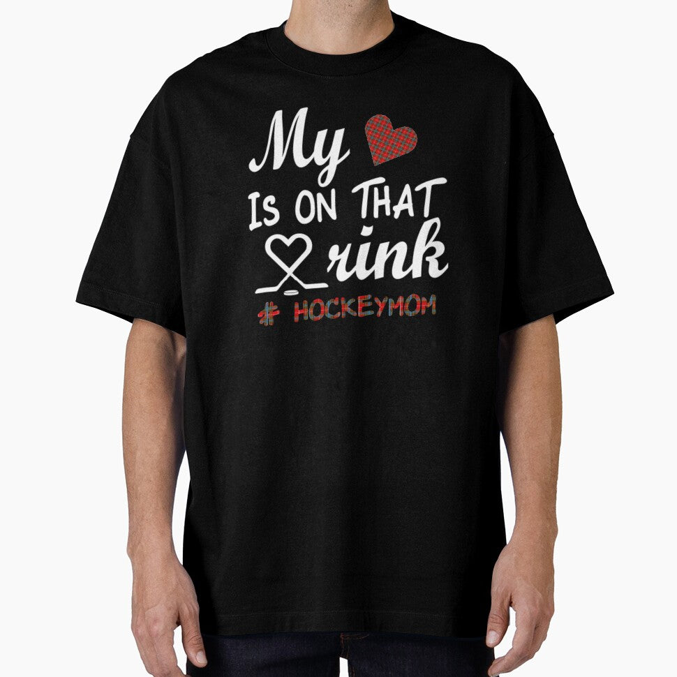 My heart is on that rink hockey mom gift. by Loyaltees Apparel