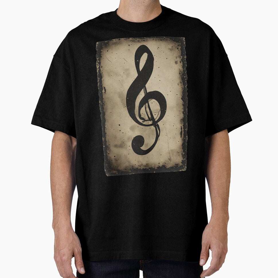 Vintage Treble Clef Grunge Music Symbol Design by UrbanPrts