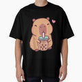 Cute Capybara Kawaii Anime Drinking Bubble Tea Lover Girls Art for Men Women Kids , Capybara Gift Lover by DZIRI NAJAT