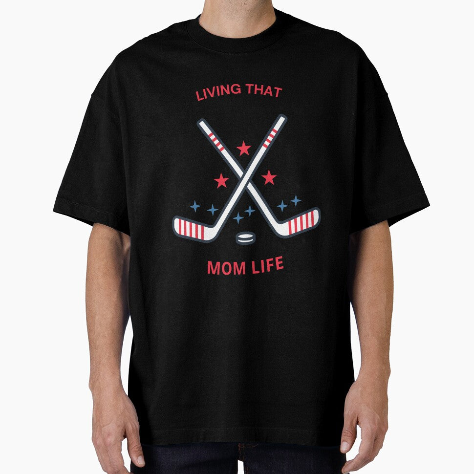 Living That Hockey Mom Life, Hockey Lover, Mothers Day Gift, Hockey Mama Jumper, by SweetbeStore