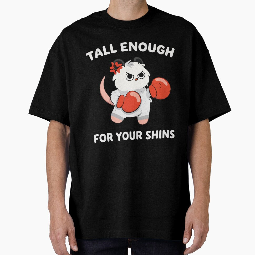 Tall Enough For Your Shins Funny Boxing Opossum Cute Fighter Meme Design by kiralynstration