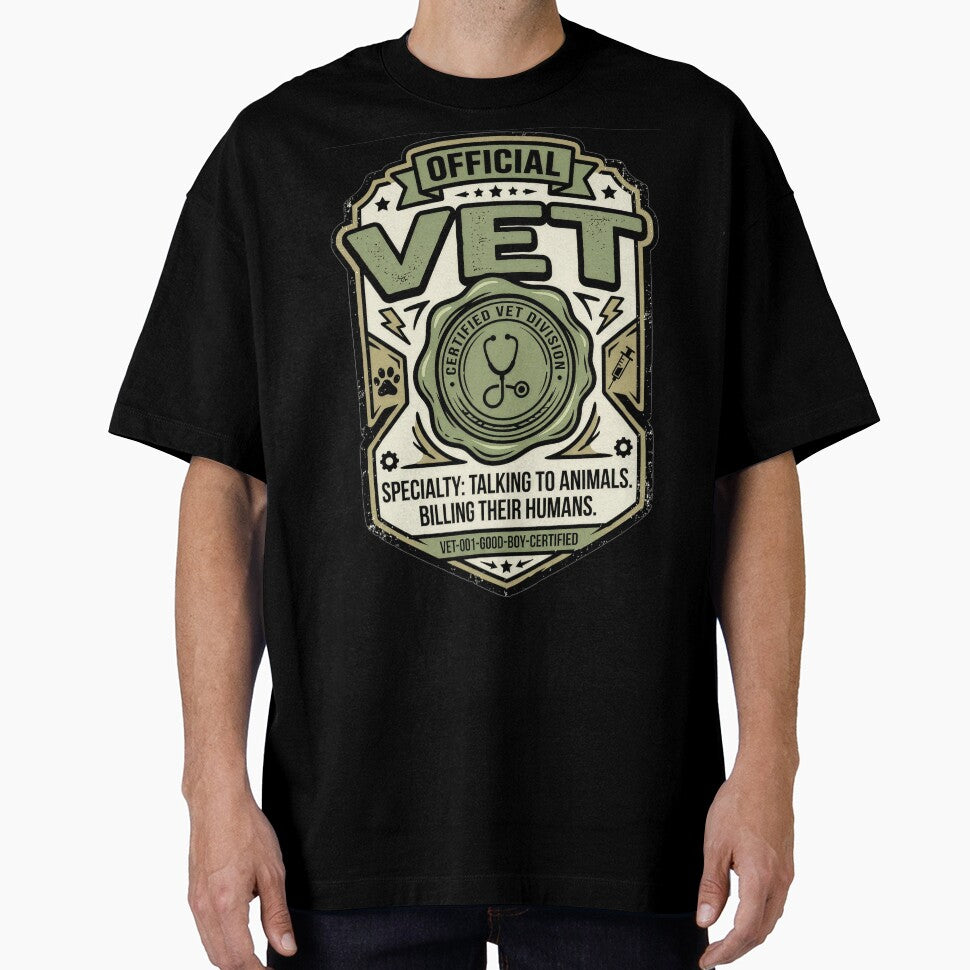 Official Vet Badge Talking To Animals Billing Their Humans Funny Vet Gift by StillWildink