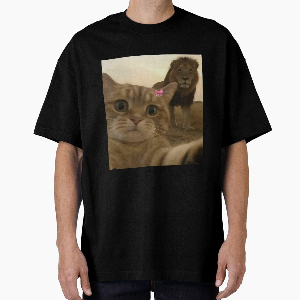 Cat Selfie With Lion — Funny Cat Meme by Weirdly_Worn