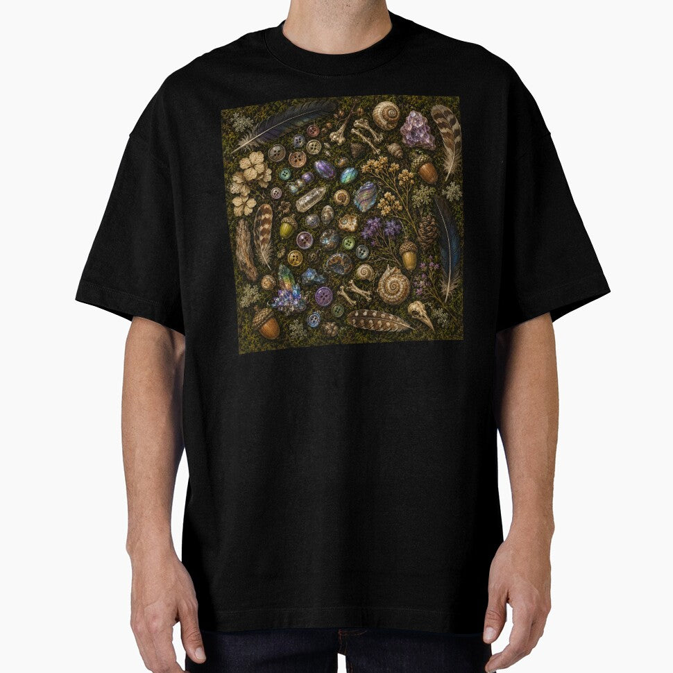 Goblincore Hoard Collection – Beautiful Treasure Flat Lay Nature Art | Goblincore Collector Gift by irfanshikh