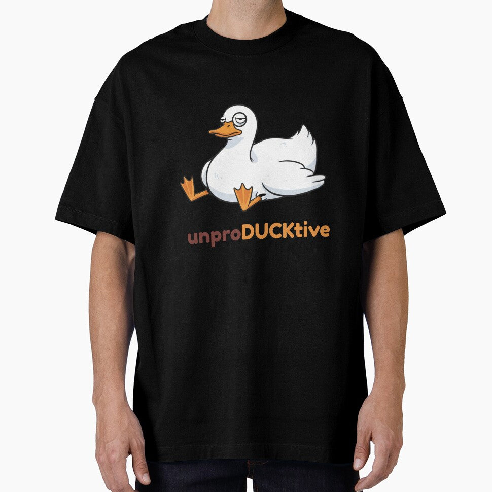 UnproDUCKtive Duck – Funny Lazy Duck Pun Illustration by LittleLoopArt