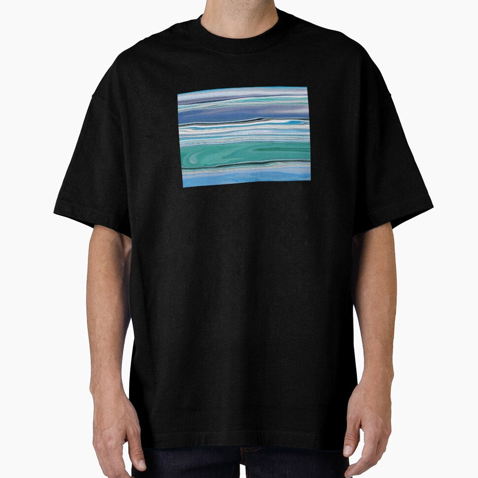 Ocean Abstract Horizontal Stripes Beachy Vibes Beach House Décor Art 10 of 20 by Beachy