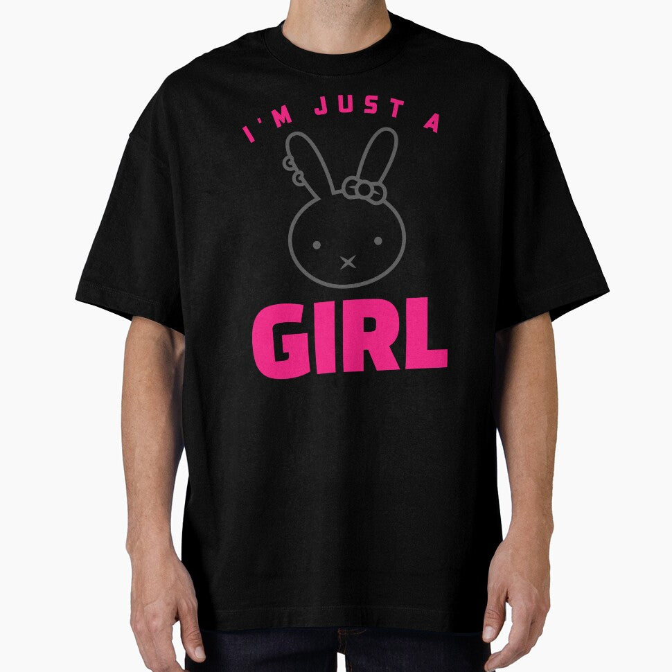 I'm Just a Girl Kawaii Bunny Pink Aesthetic Girly Design by FusionTeeDesign