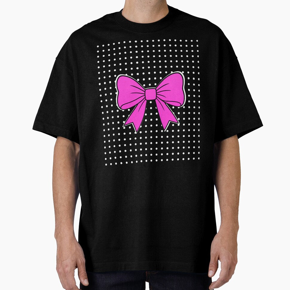 Pink Bow & Polka Dot Kawaii T-Shirt by Aimetoi