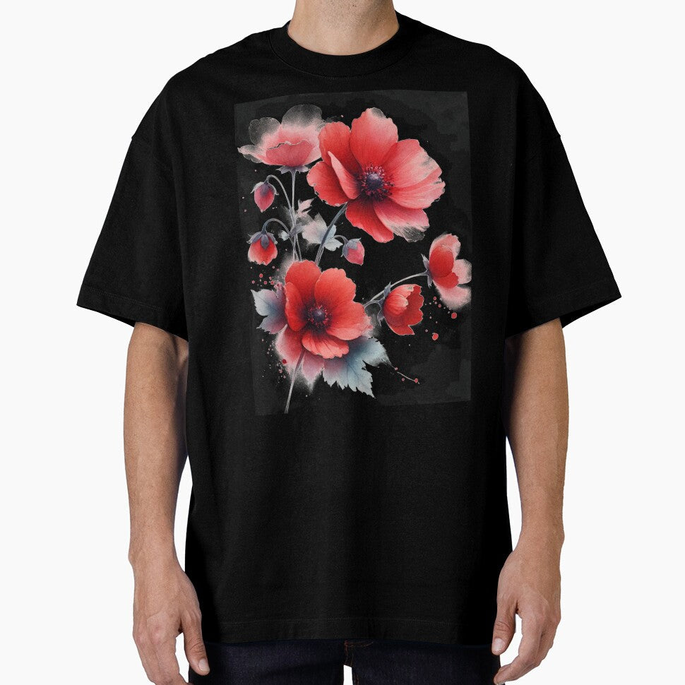 Red Poppies Flowers watercolor by Monika Howarth Unisex