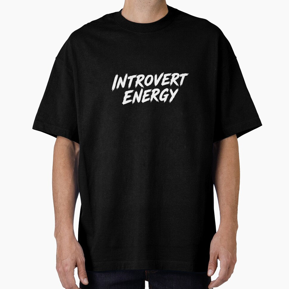 Introvert Energy | Funny Introvert Shirt | Social Battery Low Minimal Typography by SkullVor