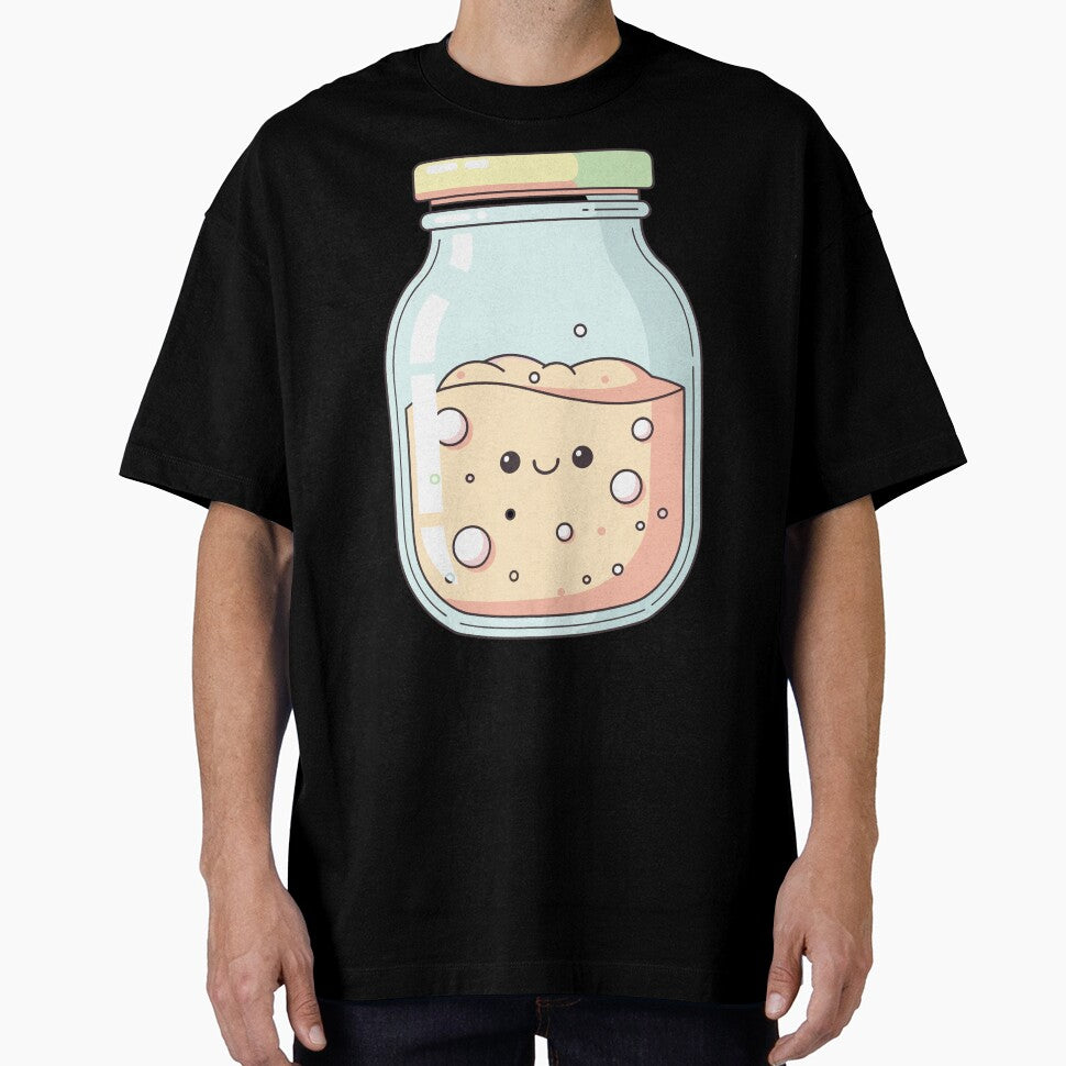 Cute Smiling Mason Jar with Bubbles Kawaii Art by BRU Design