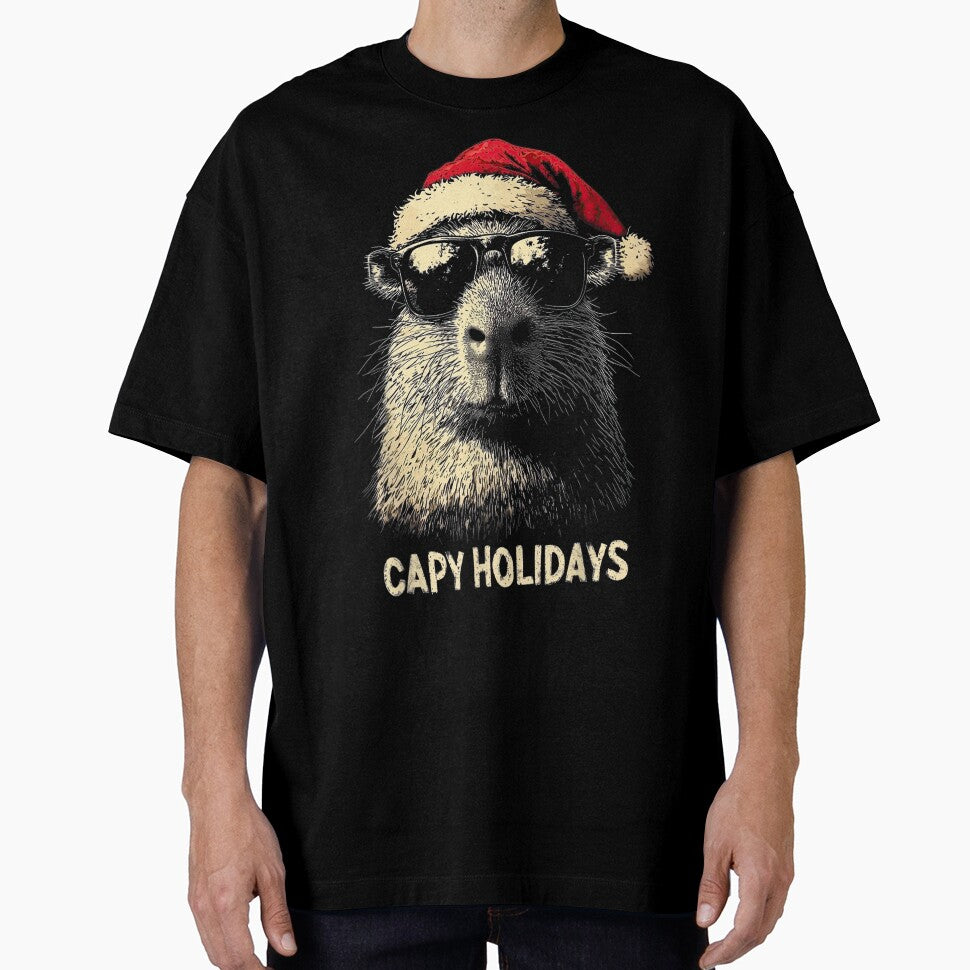 Funny Christmas Capy Holidays Kids Teens Boys Xmas Capybara Art for Men Women Kids , Capybara Gift Lover by DZIRI NAJAT