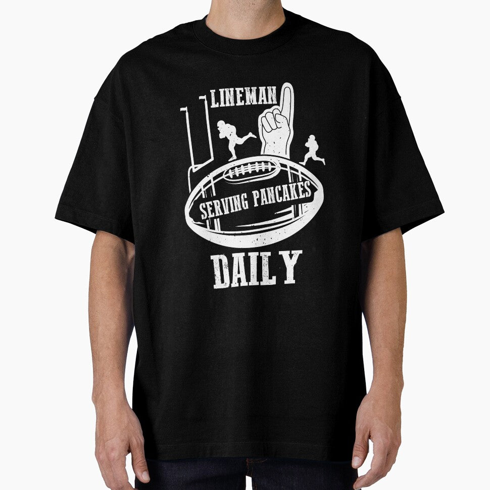 Mens Lineman Serving Pancakes Daily Football Offensive Lineman by MarvSeel