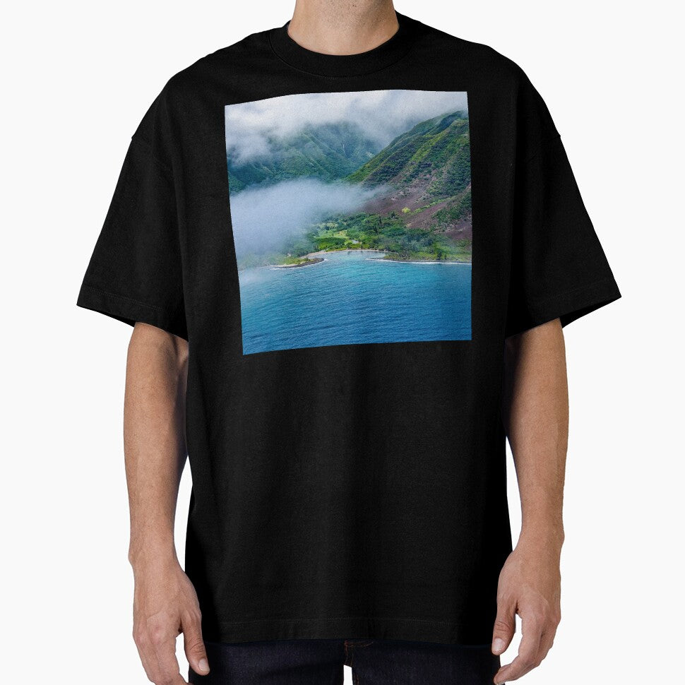 Tropical Island Ocean Cove With Lush, Magnificent Mountains by DEC02