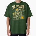 We Restore At Dawn Raccoon Lineman Hard Hat Utility Worker Fan Apparel by slmfams