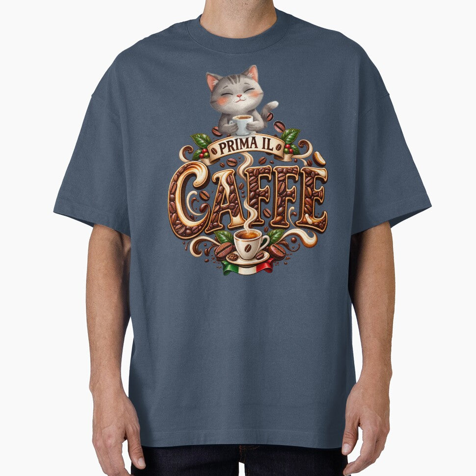 Prima il Caffè – Cute Cat Coffee Lover Italian Design by The Kawaii Forge