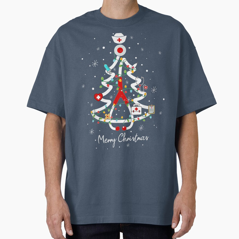Merry christmas nurse stethoscope christmas tree by linhkaphung