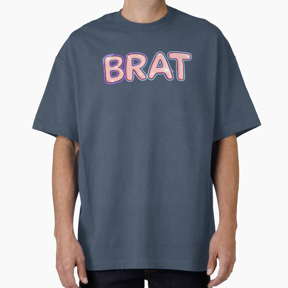 BRAT Y2K Aesthetic Sticker | Soft Pink Glitter Typography by GirlyPopClub