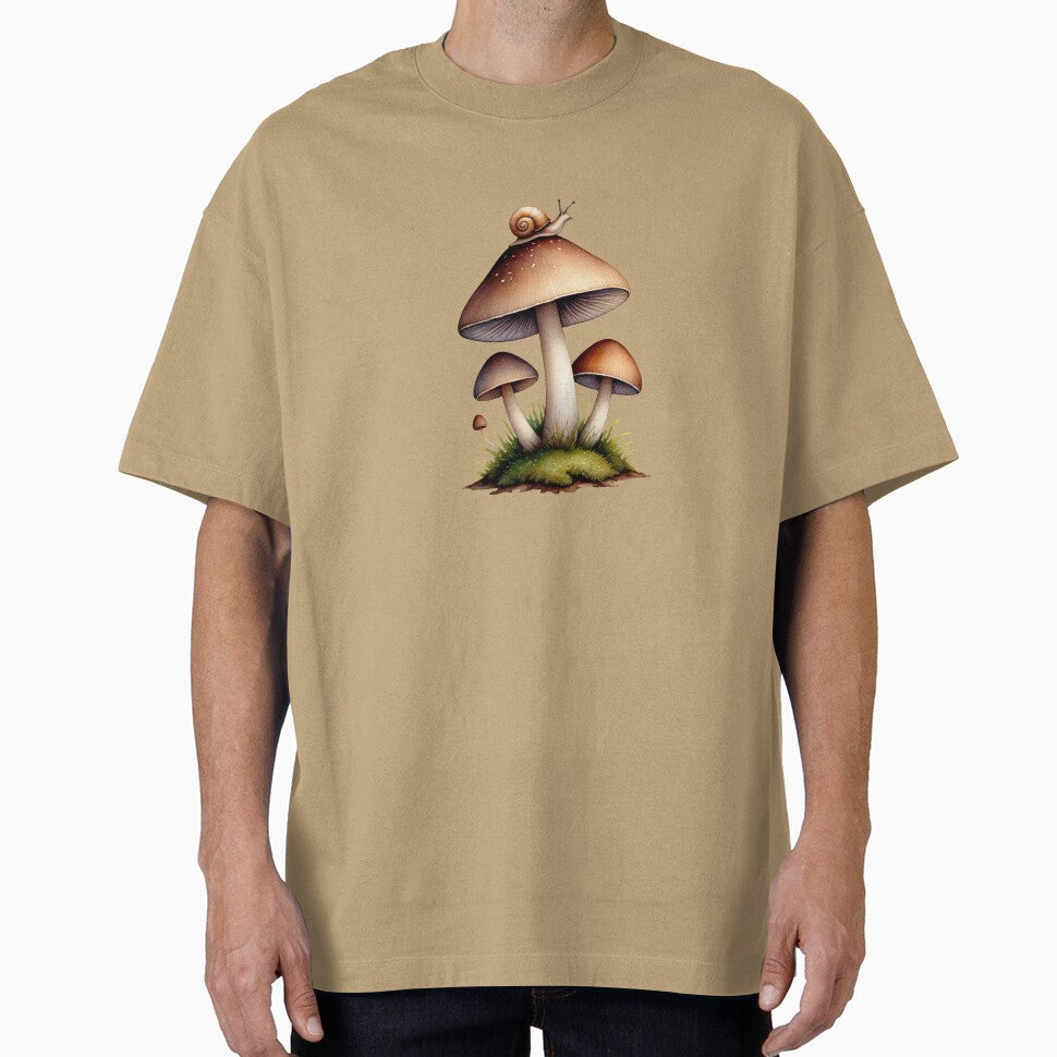 Goblincore Mushrooms with Snail | Whimsical Forest Art by Ombrya