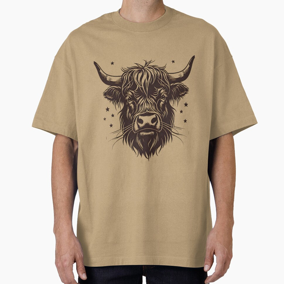 Highland cow in a retro pose by Metaverse8