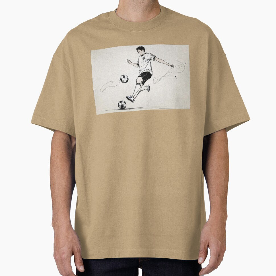 One Line Football Kick – Minimalist Soccer Art by Jean S Santos