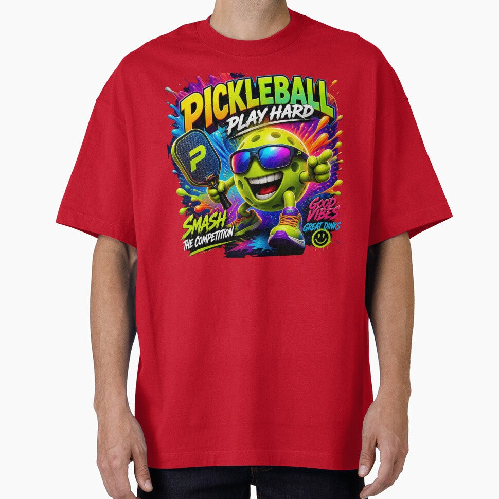 Pickleball Ball Mascot Play Hard Splash Art by AgnesB77