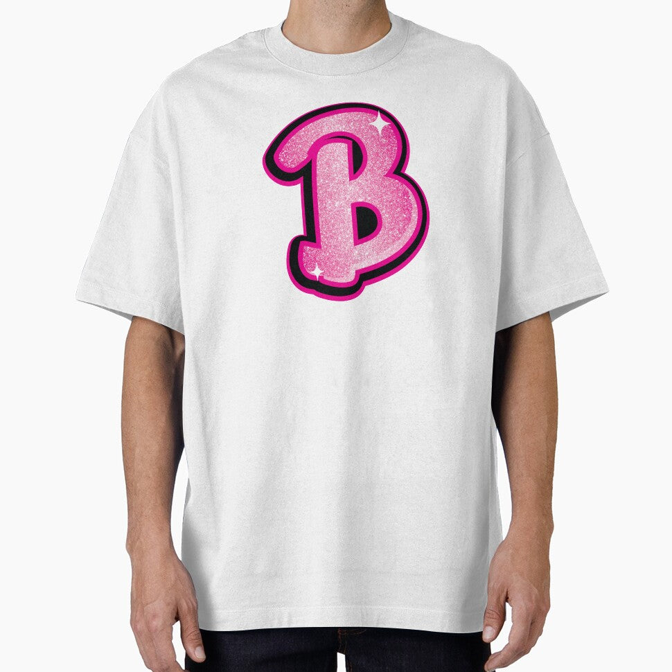 Glitter Pink B Initial Sticker by LazyCreativeCo