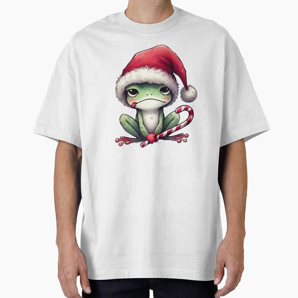 Grumpy Christmas Frog with Candy Cane by Sweetnotsour