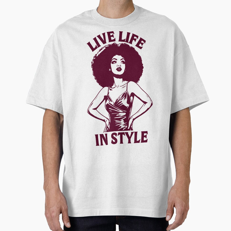 Live Life in Style – Retro Afro Woman Empowerment Art by TheArtisticPres