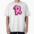 Glitter Pink R Initial Sticker by LazyCreativeCo