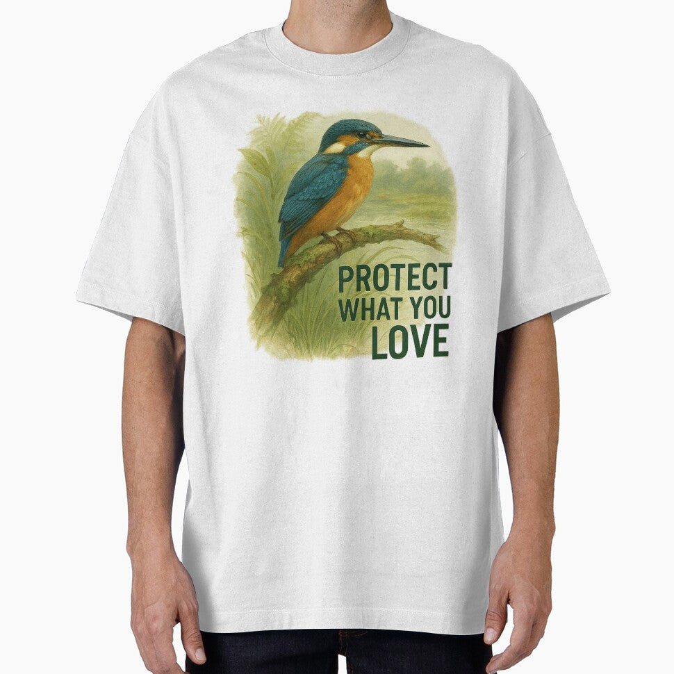 Kingfisher Wildlife Conservation Gift Design – Protect What You Love Nature Artwork by Badegi Tradings