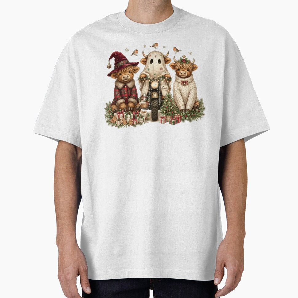 Funny Christmas Highland Cow Santa Holiday by DYAFLK