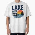 Lake Mode: ON – Retro Sunset Lake Life Camping Nature Adventure Graphic T-Shirt by ser-Ile