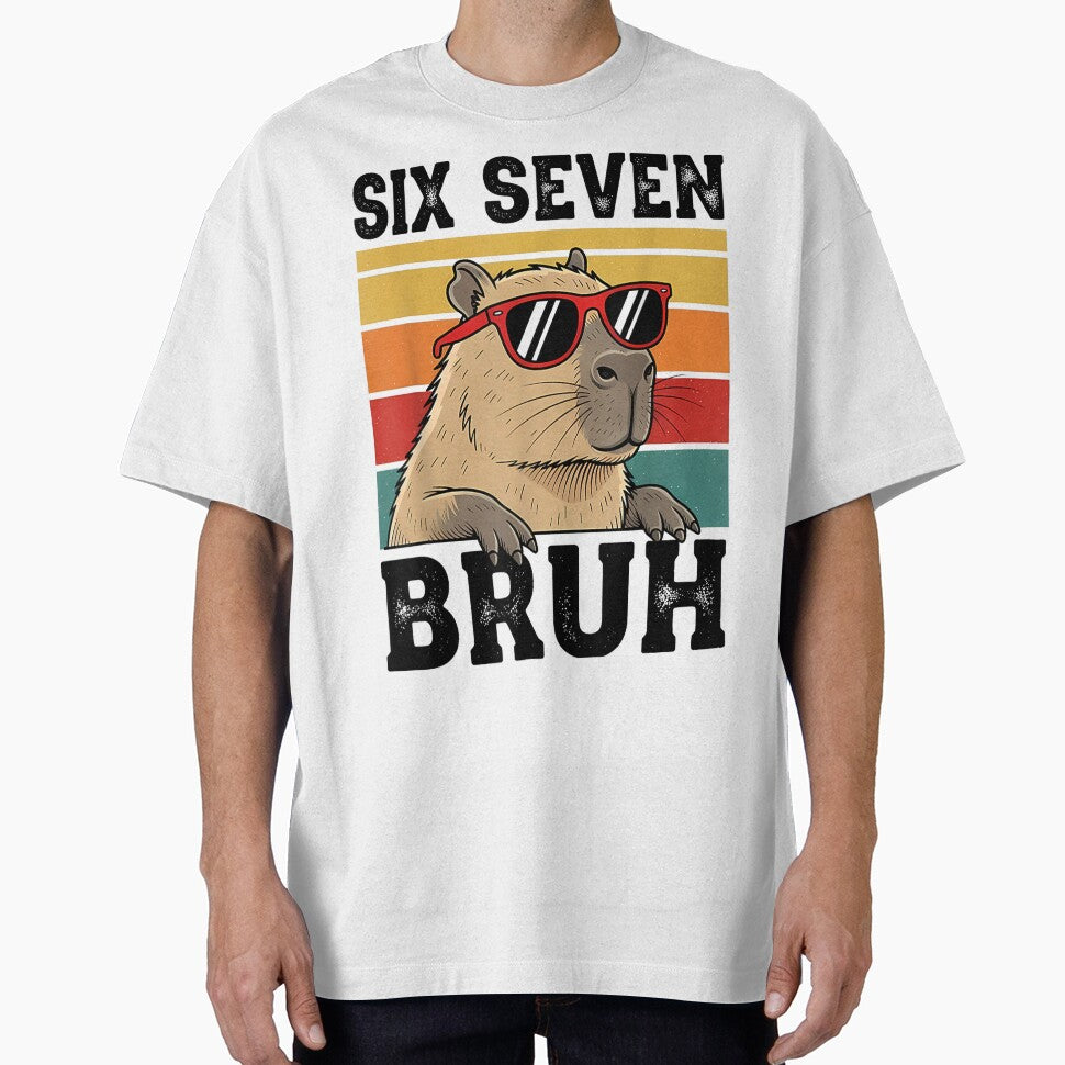 Six Seven Bruh 67 Meme Funny Capybara Art for Men Women Kids , Capybara Gift Lover by DZIRI NAJAT