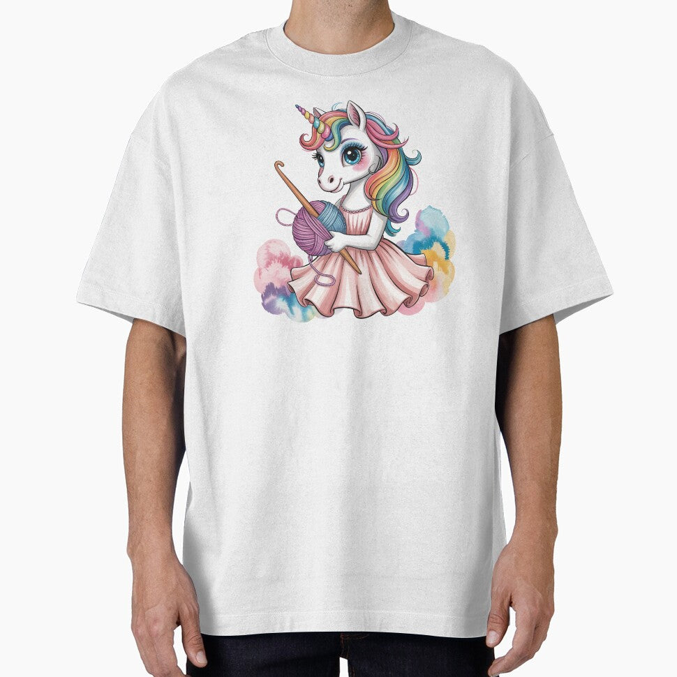 Unicorn Crocheting  with Rainbow Yarn by jkrphoto