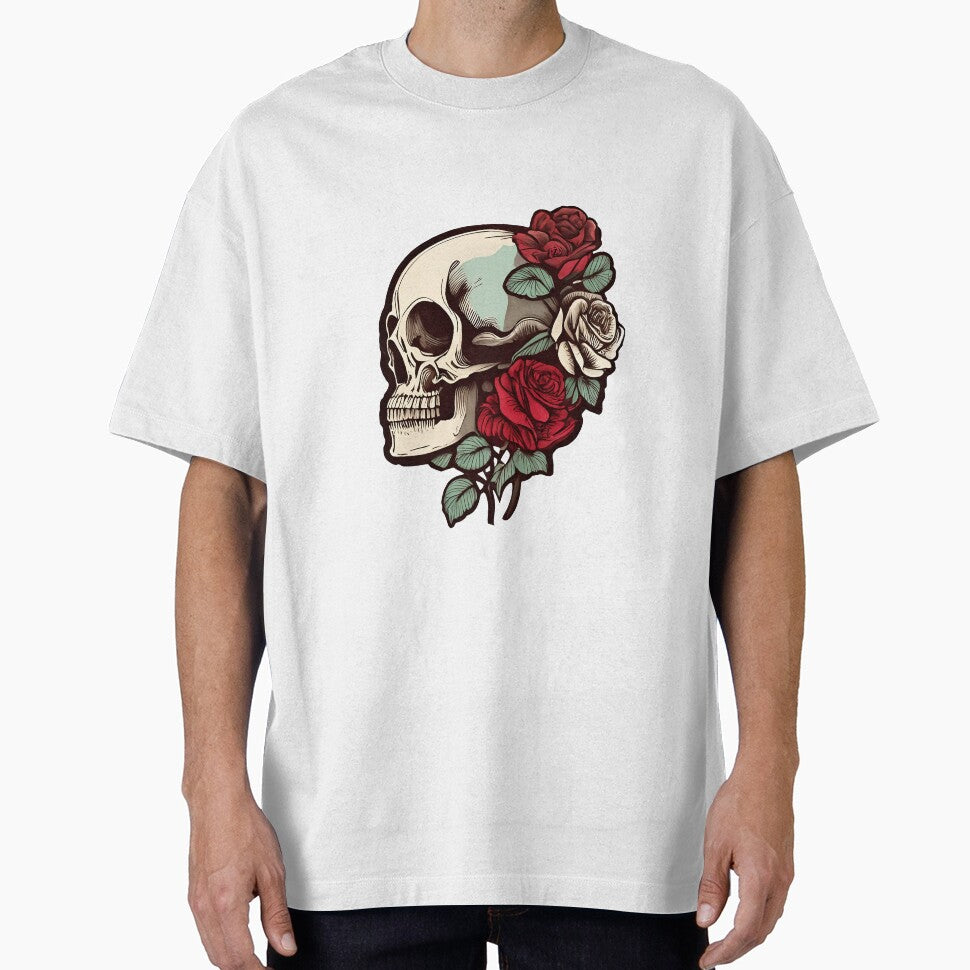"Rose," cool gothic style skull with roses, dark aesthetics by Lemon-y-Shark