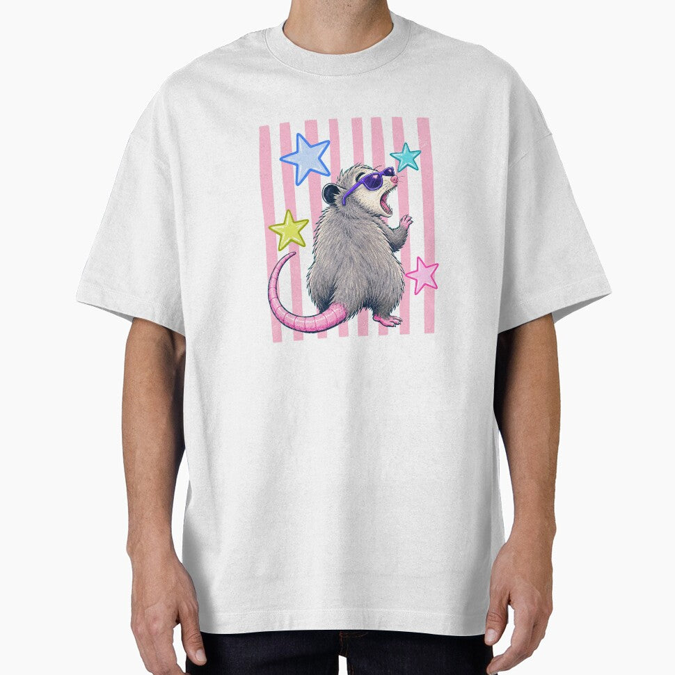 Screaming Opossum with Sunglasses and Stars – Funny Retro Design by Polarisofficial