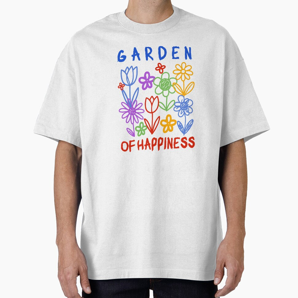 Garden of Happiness – Colorful Hand Drawn Flower Garden by LinaDesign Store