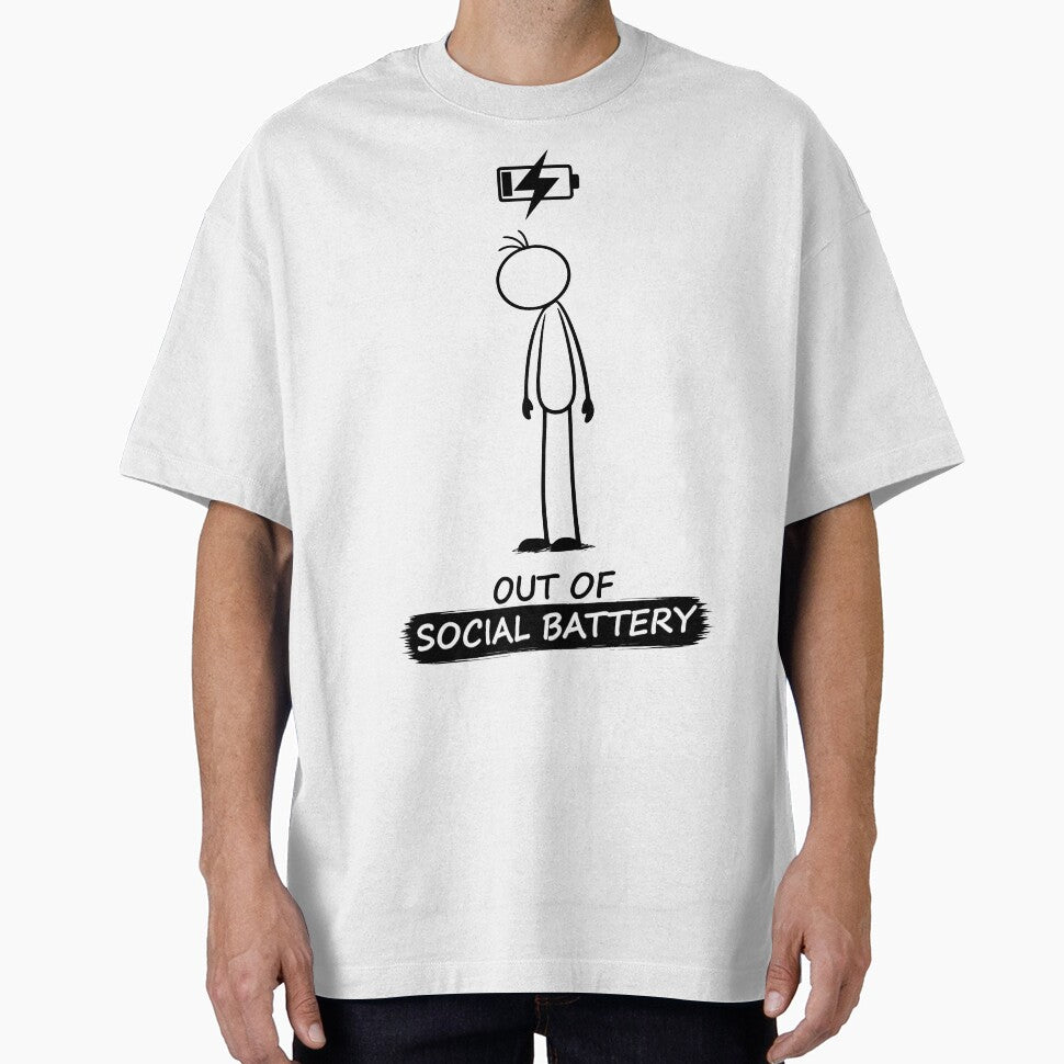 Out Of Social Battery Stick Figure by Pebl-Co