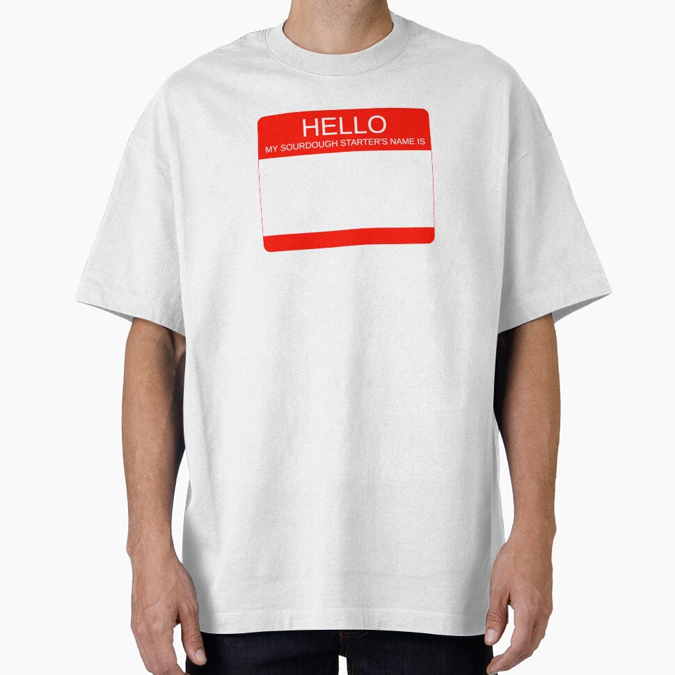 "Hello My Sourdough Starter's Name Is” Funny Sourdough Design (Red) by goldfishbubble