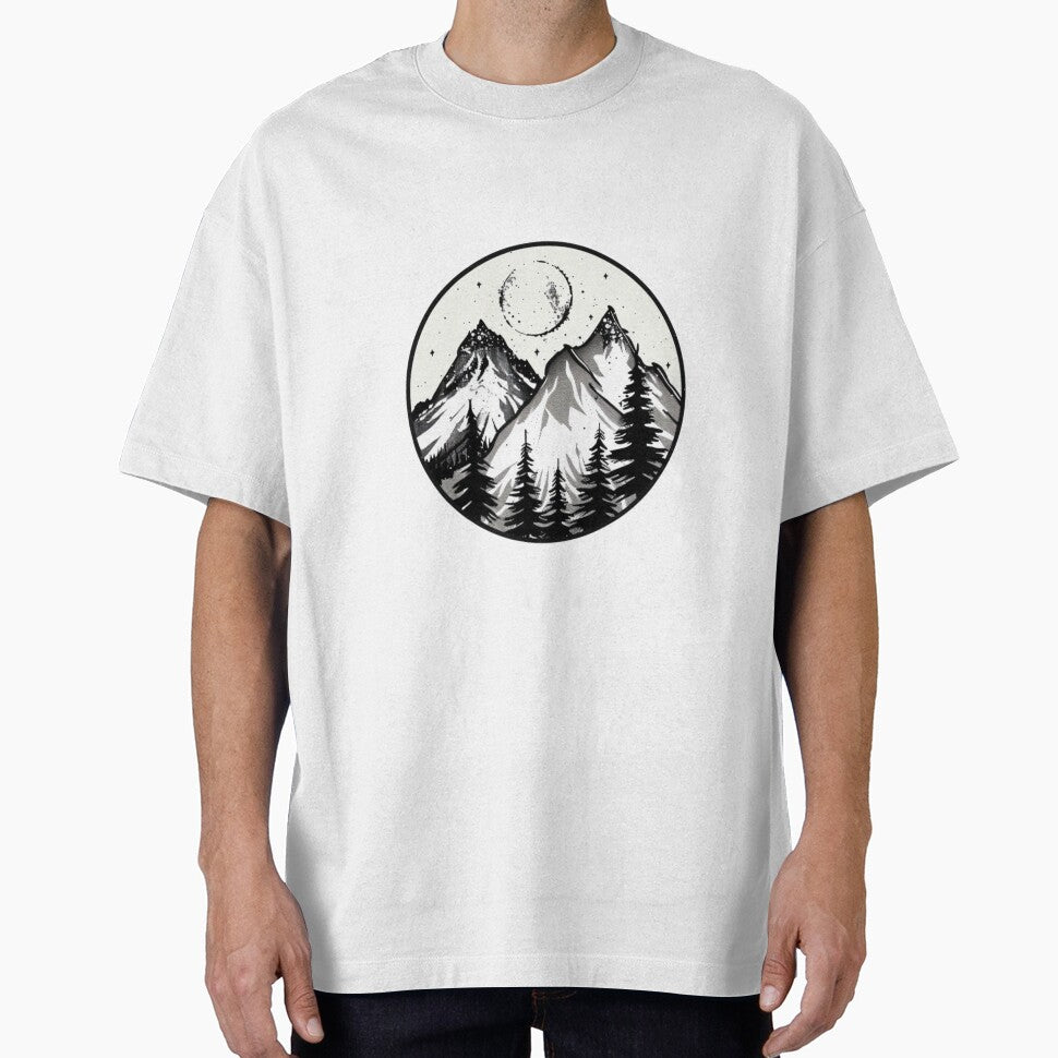 Mountains In Circle Sticker by NicolasGlowArt