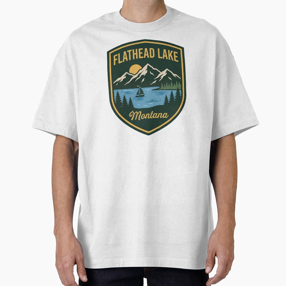 Flathead Lake Montana Badge Style Souvenir by Milasneeze