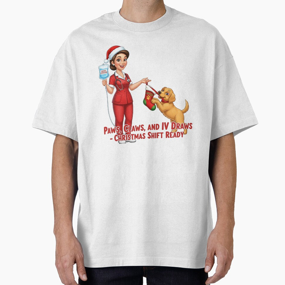 Paws, Claws and IV Draws – Christmas Shift Ready | Nurse & Pet Holiday Humor by CuteDesignables