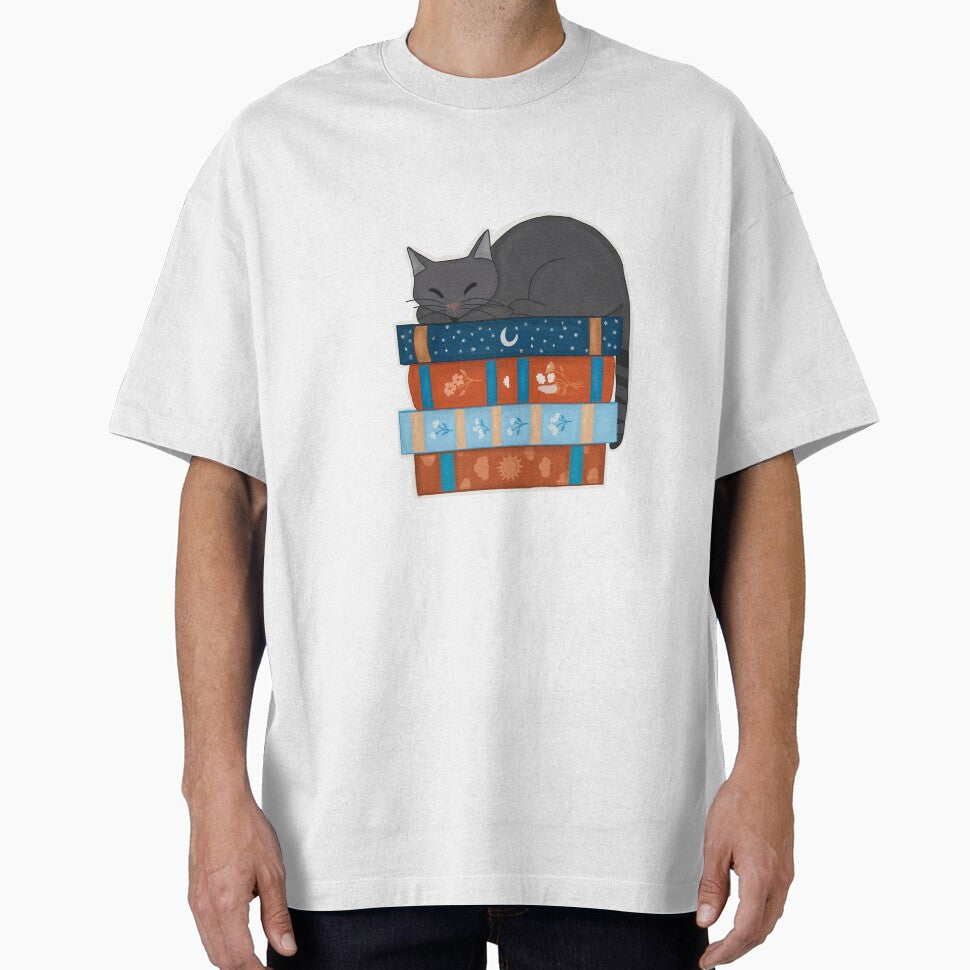 Cat Sleeping on Books by Jenna Johnson