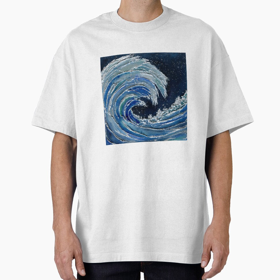 Midnight Surf Blue & Silver Wave 3D Ocean by Cass Harker Studio Unisex