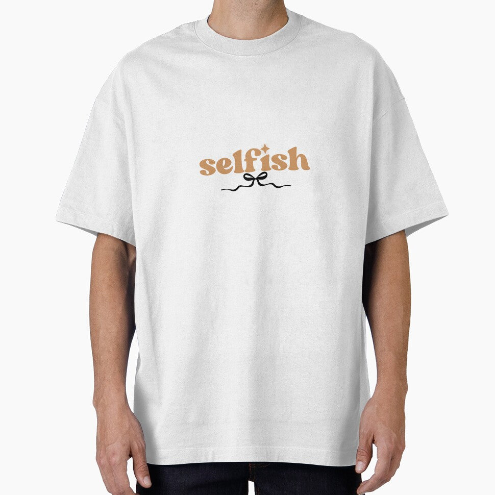Selfish RETRO wavy typography, vintage brown ribbon aesthetic logo by AbstractRevival