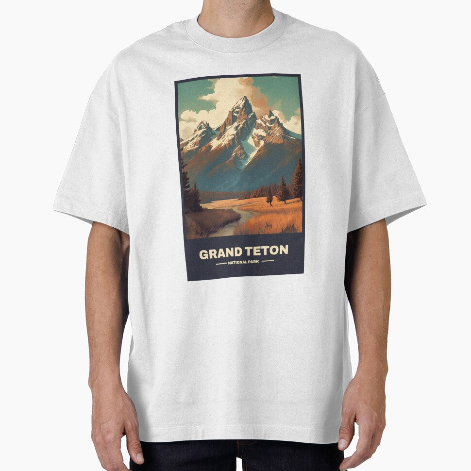Grand Teton National Park Vintage Illustration by bighorndesignco